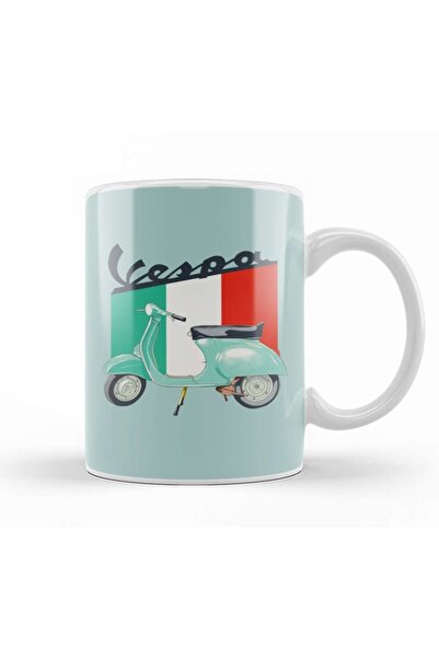 Baskı Dükkanı Logo Vespa Kupa Bardak Porselen