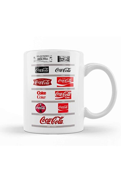 Baskı Dükkanı Coca Cola Logo Kupa Bardak Porselen