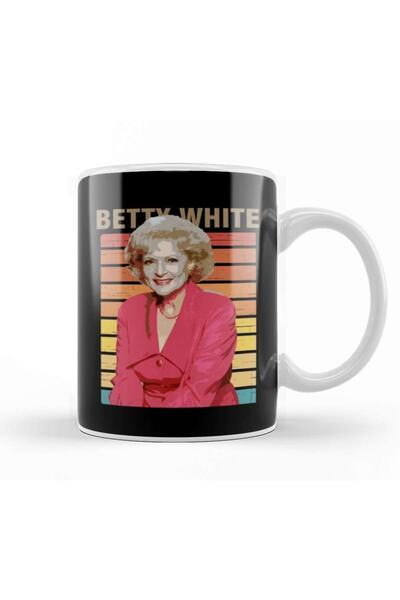 Baskı Dükkanı كوب ريب بيتي وايت ريترو زجاجي من البورسلين