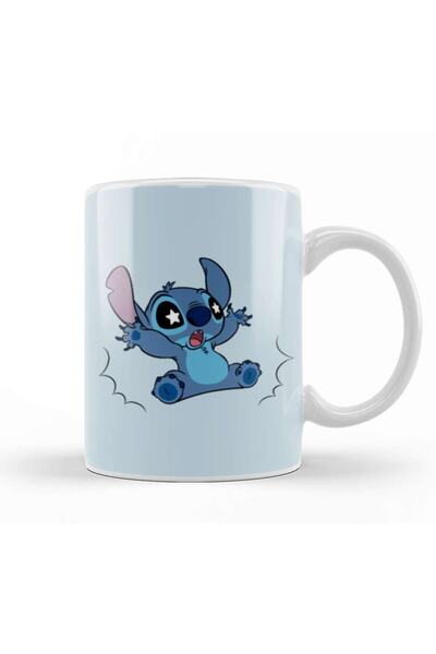 Baskı Dükkanı Stitch Raptured Cute Kupa Bardak Porselen