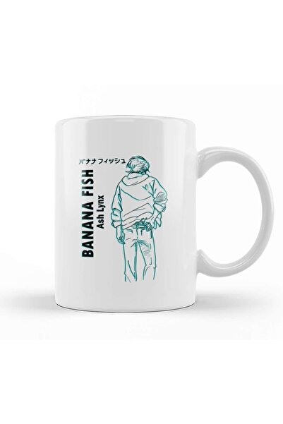 Baskı Dükkanı الموز السمك إيجي أوكومورا والرماد الوشق 01 كوب زجاجي من البورسلين