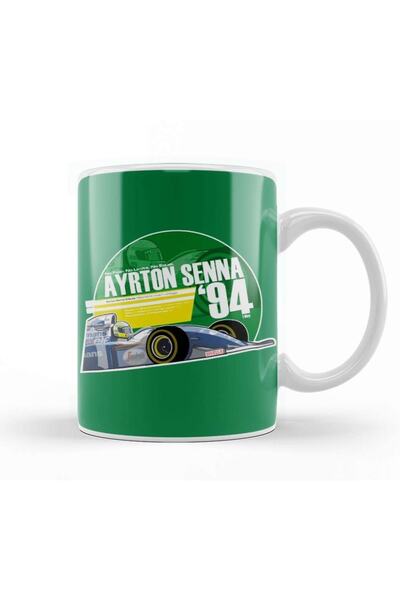 Baskı Dükkanı كوب أيرتون سينا F1 1994 تحية من البورسلين