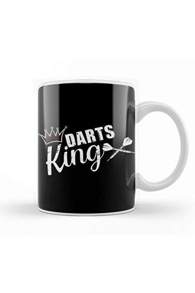 Darts King Dart Player Dartist Arrow Aim Target Bullseye Mug Porcelain