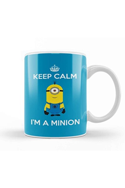 Baskı Dükkanı كوب بورسلين من Keep Calm I'm A Minion Stuart
