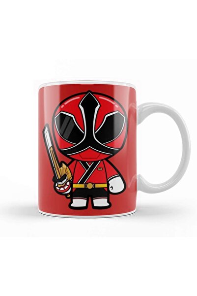 Baskı Dükkanı كوب باور رينجرز ساموراي أحمر من البورسلين