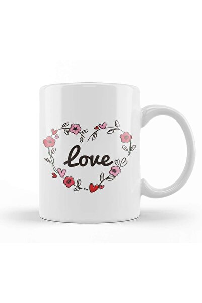 Baskı Dükkanı كوب بورسلين من Adorable & Cute Love Flowery Flowers Love Heart