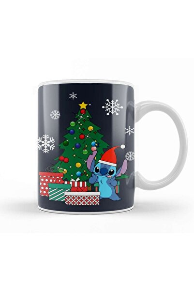Baskı Dükkanı Stitch Christmas Tree Lilo And Stitch Kupa Bardak Porselen