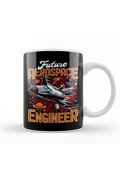 Baskı Dükkanı Future Aerospace Engineer Spaceship Obsessed Kid Mug Cup Porcelain