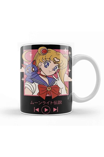 Baskı Dükkanı Sailor Moon Song Kupa Bardak Porselen