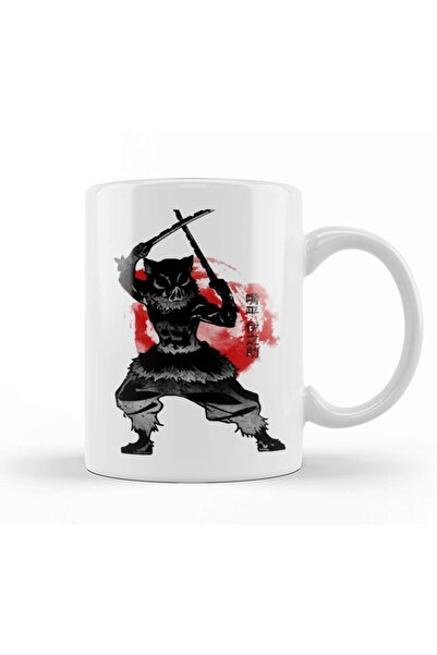 Baskı Dükkanı كوب قرمزي إينوسوكي من البورسلين