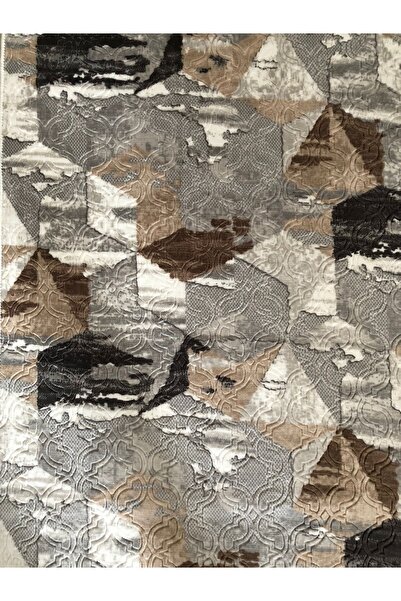 MBA Gray-Mink Hexa Embossed Non-Slip Based Washable Carpet-Runner