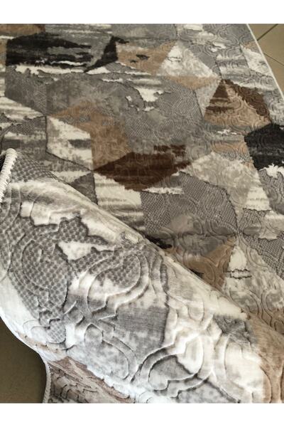 MBA Gray-Mink Hexa Embossed Non-Slip Based Washable Carpet-Runner