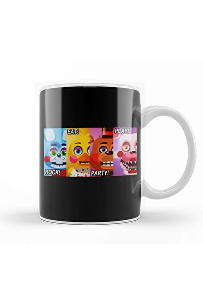 Baskı Dükkanı Fnaf Banner Rock Eat Party Play Banner كوب من البورسلين