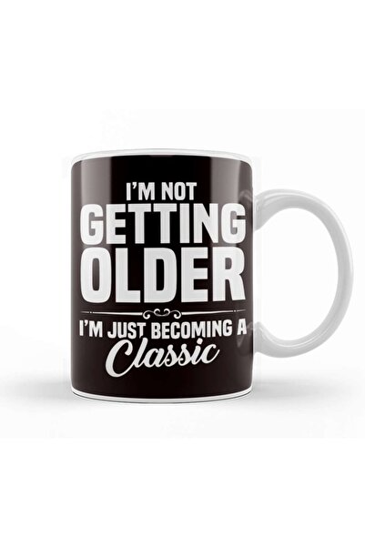 Baskı Dükkanı كوب بورسلين لن يصبح أكبر سنًا، كوب كلاسيكي للجد المتقاعد