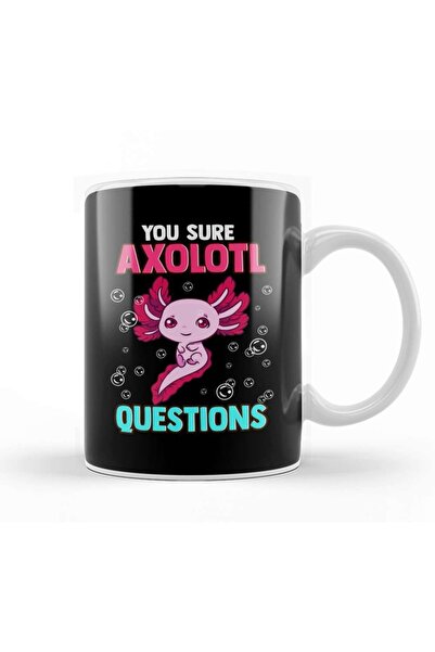 Baskı Dükkanı كوب لطيف ومضحك أنت متأكد من Axolotl Questions Pun مج زجاجي من ا...