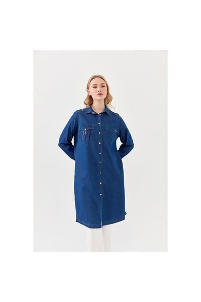 FUAT GÜRSEN Tunic with Embroidered Sleeve Detail and Garnish