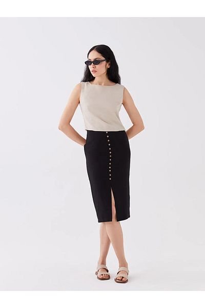 LC Waikiki Fustă creion dreptă Lcw Casual pentru femei, cu talie cu fermoar