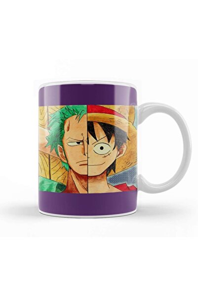 Baskı Dükkanı قطعة واحدة من وجوه لوفي وزورو 01 كوب بورسلين