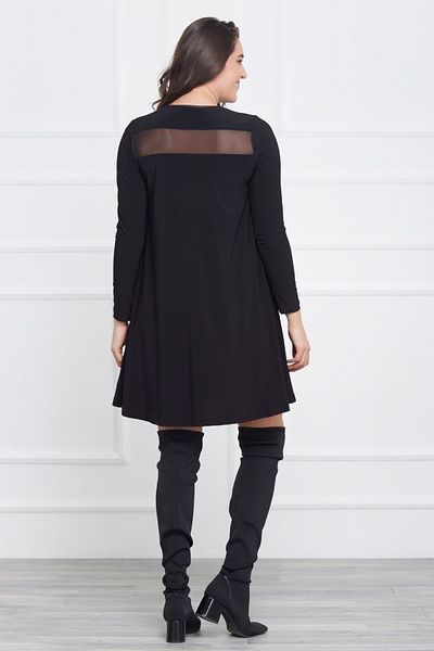 Laranor Women's Black Tulle Detailed Dress 17LB9008