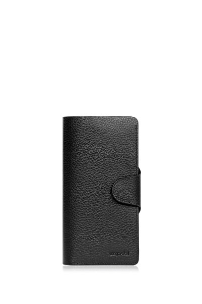 CENGİZ PAKEL Genuine Leather Black Women's Wallet 65190