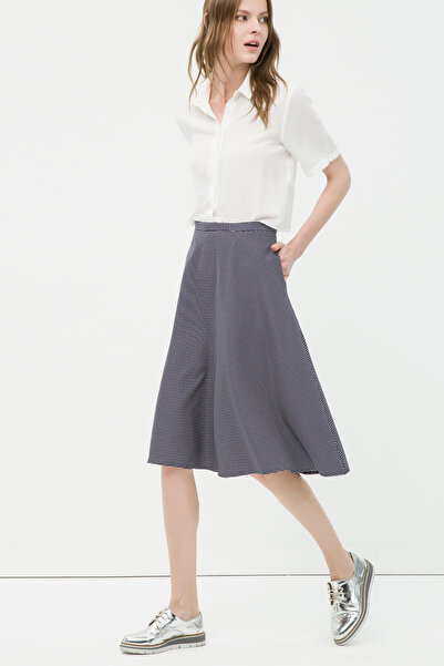 Koton Women's Navy Blue Patterned Skirt 6YAK78050PW