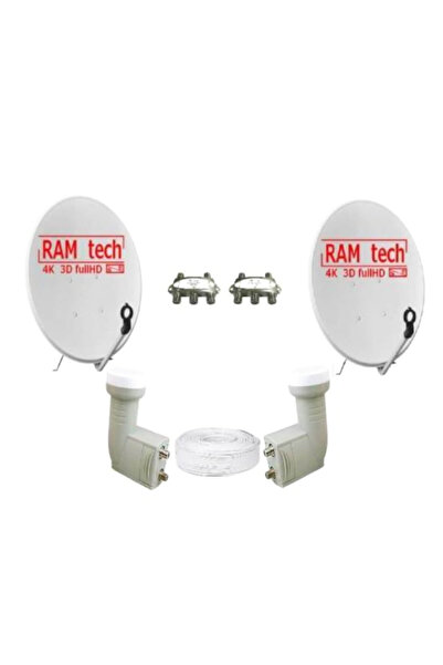 RAMTECH Çift Çanak Komple Takım Anten Seti 2'li Lnb