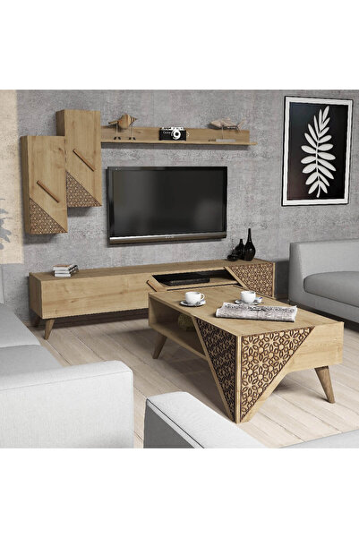 Variant Mobilya Beril Tv Ünitesi Ve Orta Sehpa Takımı - Meşe