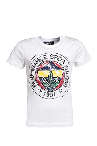 Fenerbahçe Fenerbahçe Beyaz Çocuk Tribün Sulu Boya Logo T-Shirt TK010C9Y14