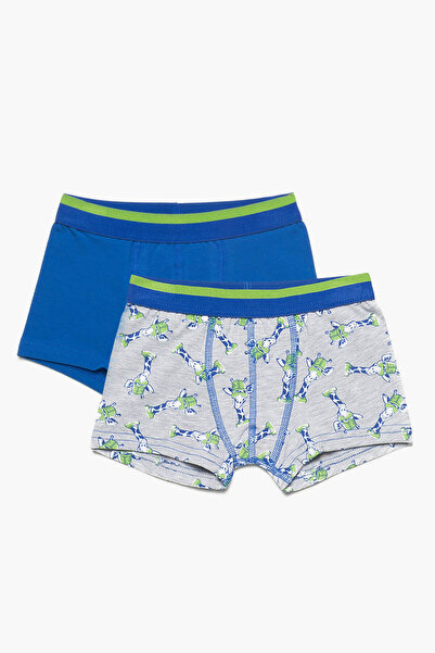 Koton Zweiteilige Boxershorts für Jungen, blau - 7Ylb92098Mk