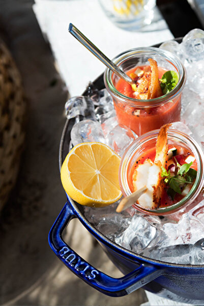 STAUB Döküm Tencere Yuvarlak 20 cm Koyu Mavi