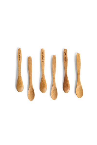 Dekorazon Set of 6 Brown Bamboo Teaspoons - 6 People