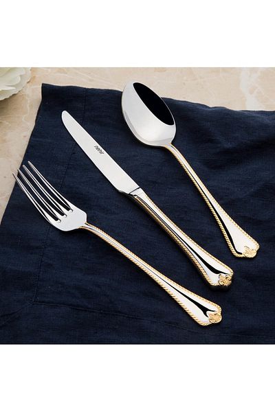 Nehir Fulya Gold Plain 89 Piece Cutlery Spoon Set 2016ST023123228414
