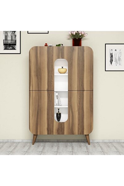 Variant Mobilya Mine Çok Amaçlı Dolap - Kitaplık - Ceviz / Beyaz