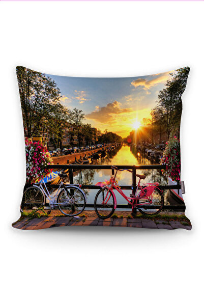 Realhomes Manzara Desenli Dijital Baskılı Dekoratif Yastık Kırlent Kılıfı