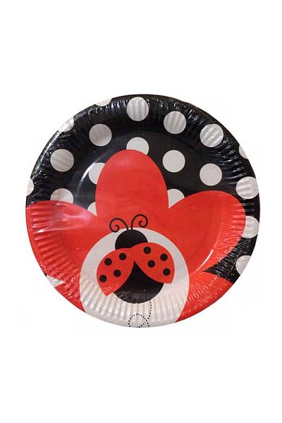 Kazanabil Set of 8 Ladybug Themed Cardboard Plates