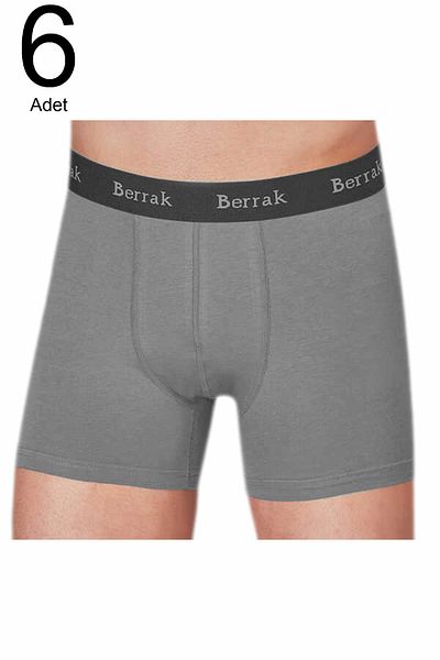 Berrak Ανδρικό γκρι 6 Pack Lycra Modal FlexibleBoxer ELF568BER4476CCM6
