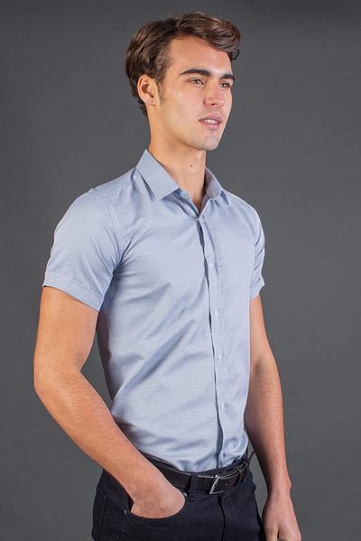 Tudors Cămașă pentru bărbați albastru deschis slim fit - MD190002-300