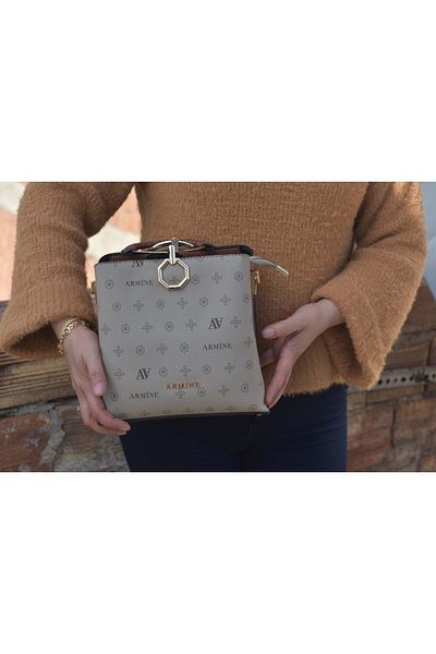Armine 260 Printed Women's Hand Shoulder Bag - Mink - One Size