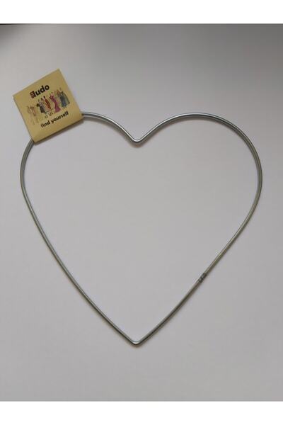 Enludo Metal Macrame Heart 25 Cm Galvanized Pulley Dream Catcher