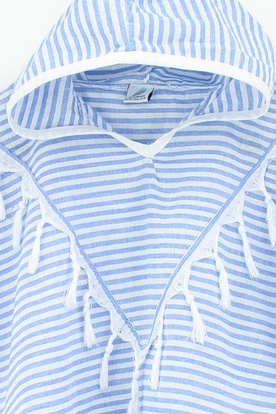 Bedinn Peshtemal Poncho Palace Pinstripe Blue