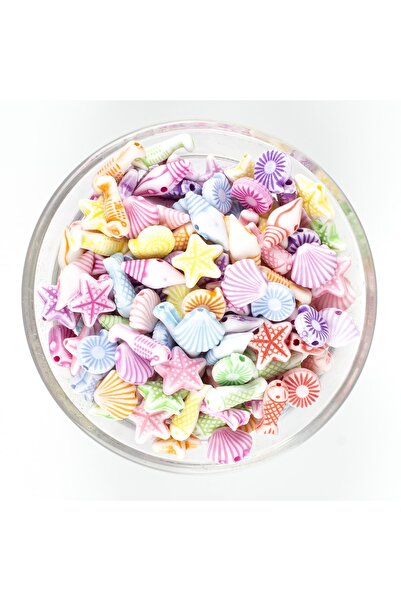 yfhobi 25 Gram - Karışık Soft Renkli, Karışık Deniz Ürünleri Boncuk, 1.kalite...