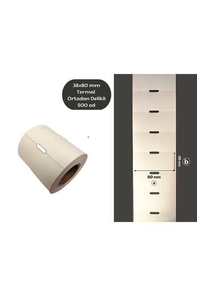 Özfiliz Mağaza Ekipmanları 38x80 Mm Termal Karton Raf Etiketi Ortadan Delikli...