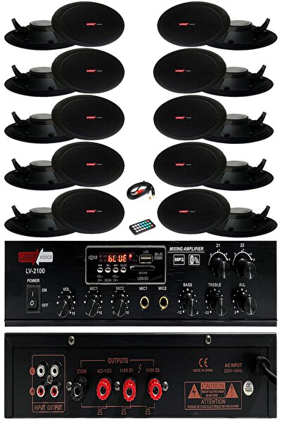 Lastvoice Black Small-8 Tavan Hoparlör Ve Anfi Ses Sistemi Paketi