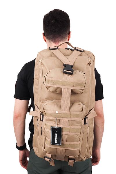 KORDAK Outdoor 65 Lt Beige Camping Mountaineer Vacation Backpack