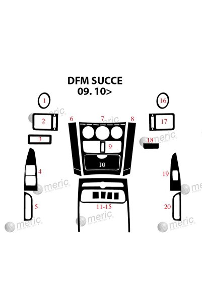 meriç cockpit design ميريتش ®   Dfm Succe Front Torpedo Finish أسود لامع 20 ق...
