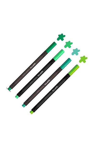 Gıpta Fineliner Green Colors Set 0.4 Triangle