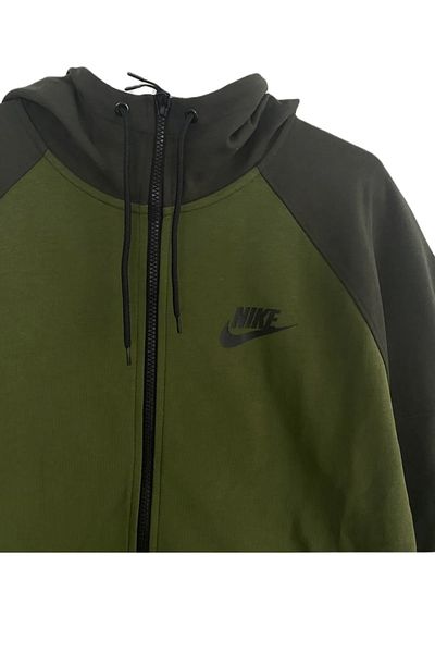 Nike Sportswear Hoodie Full-zip Windrunner Green/khaki Men's Sports Sweatshirt