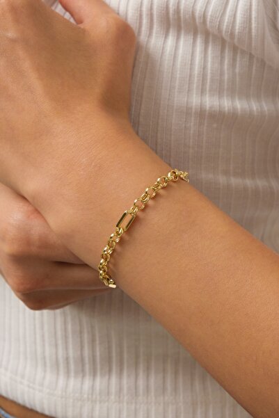 LİLAK KUYUMCULUK 14 Ayar Altın Doc Zincirli Ataş Bileklik