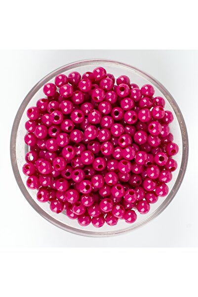 yfhobi 25 Gram - 6 Mm, Fuşya Renkli, Yuvarlak Takı Ve Süs Boncuğu, 1.kalite (...