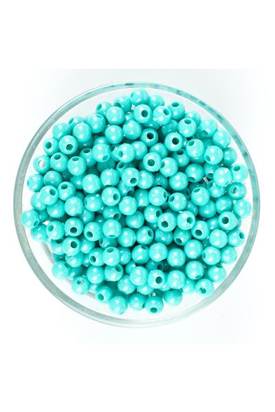 yfhobi 25 Gram - 6 Mm, Turkuaz Renkli, Yuvarlak Takı Ve Süs Boncuğu, 1.kalite...